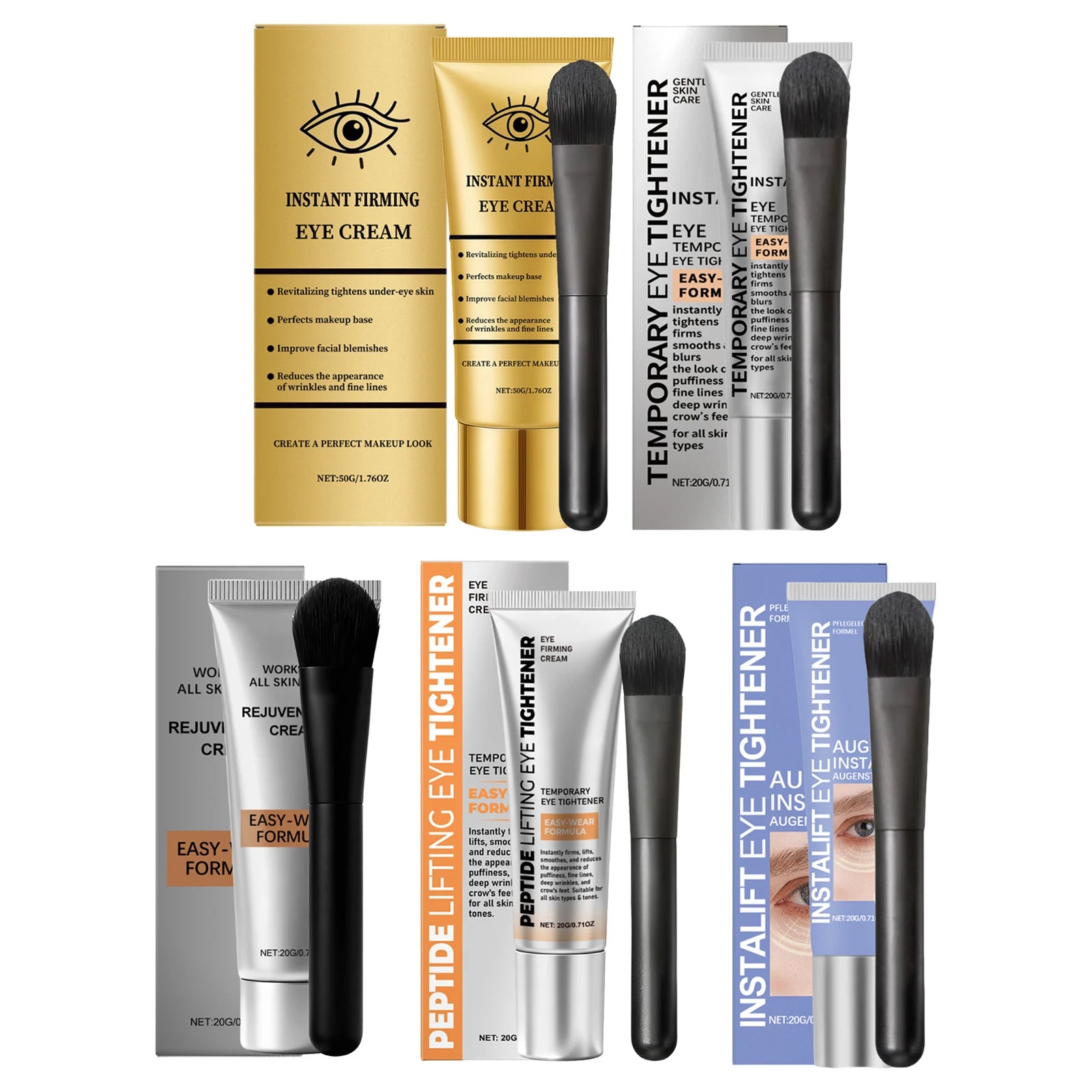 Temporary Tighten Eye Cream for Removal Eye Bags Anti Puffiness Dark Circles Removal Firming Increase Elasticity Massage EyeCare