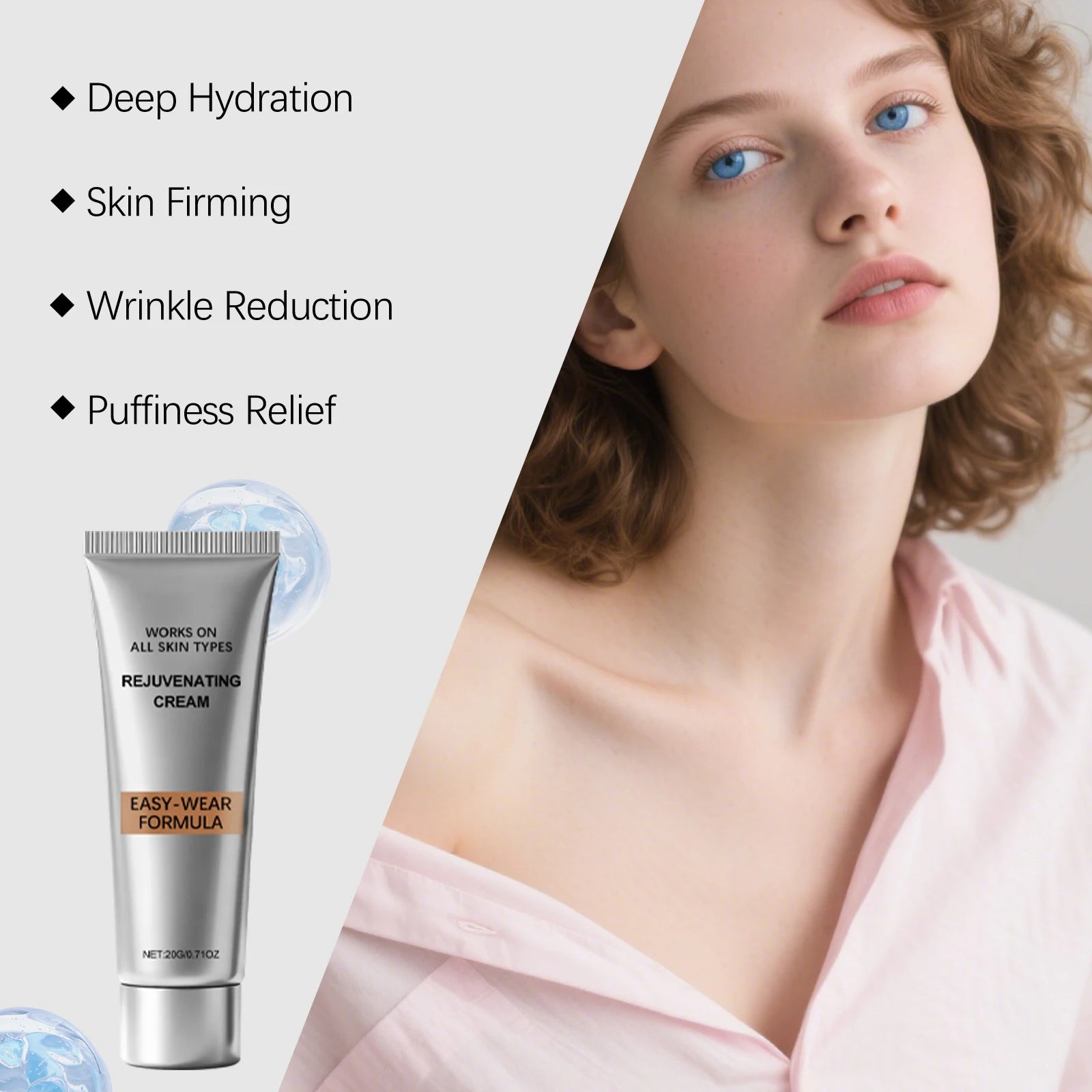 Temporary Tighten Eye Cream for Removal Eye Bags Anti Puffiness Dark Circles Removal Firming Increase Elasticity Massage EyeCare